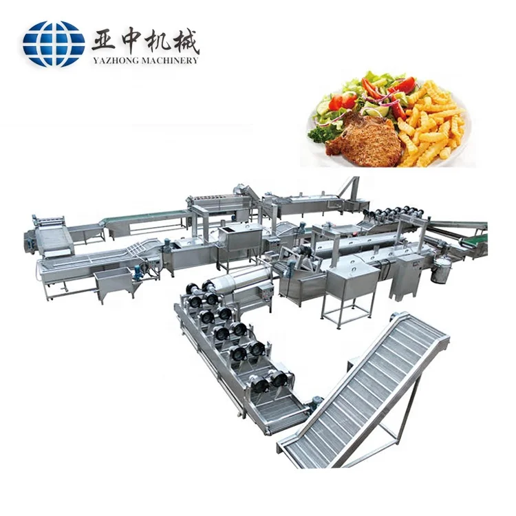 Commercial Used Stainless Steel 304 Small Scale Frozen French Fries Making Machine Potato Chips Production Line