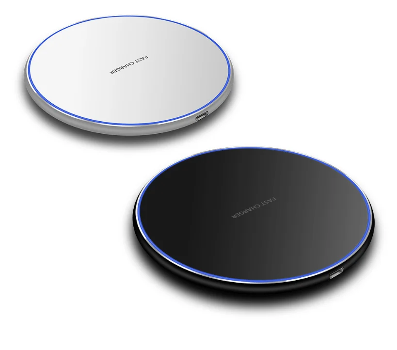 Office desk charging pad Round pad  wireless charging pad QI Fast phone Charger 10W fast  wireless charge phone