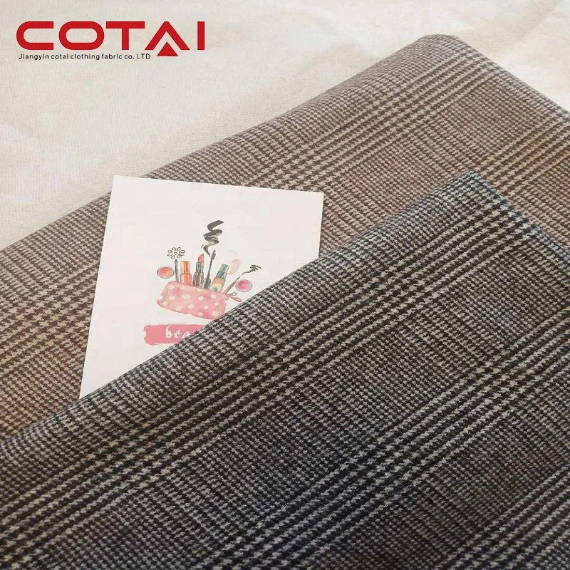 
420 gsm 50% wool Single Sided Plaid Fabric 1.4cm white stripe In stock 420g/m 
