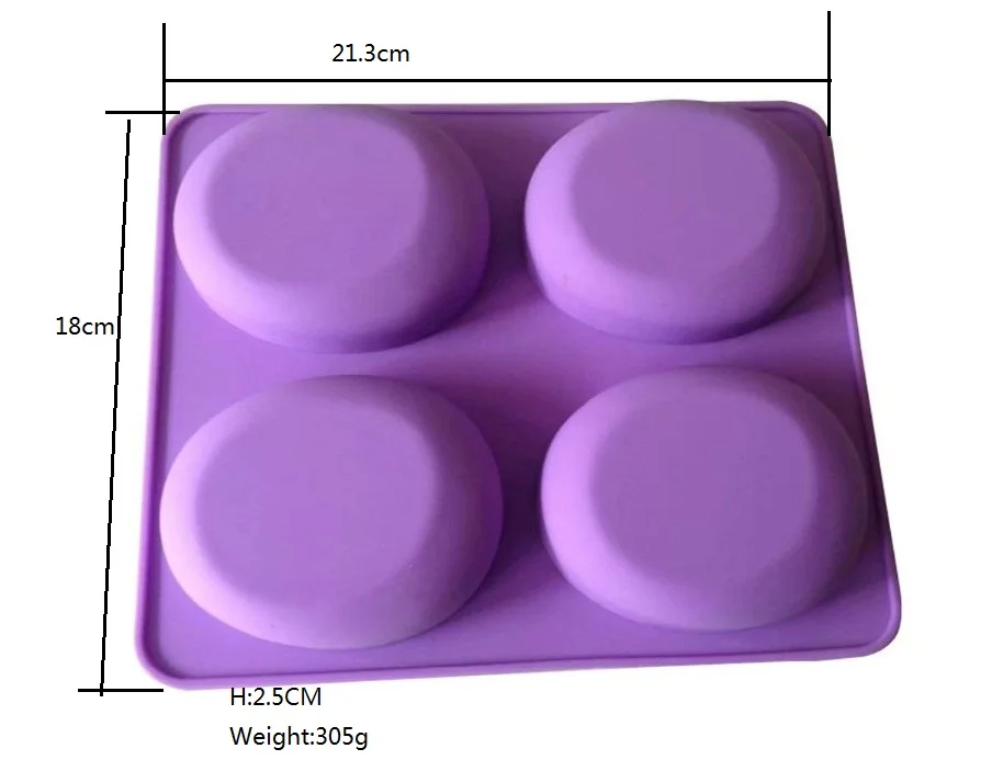 4 Holes Olive Tree Pattern Handmade Silicone Soap Molds Soap Mold for Pudding Muffin Loaf