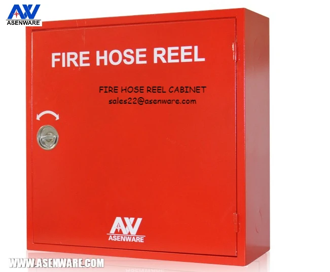 Fire Hose Reel Box cabinet with Red Painting Color 30m Reel for Building Project