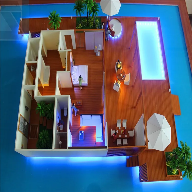 Resort Bungalow villa model in Maldives, bungalow wooden 3d model