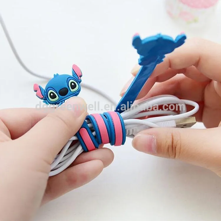 Easy-carry  cartoon  BUBM USB Wire Fixer Cord Cable Clips Organizer /earphone  cable winder