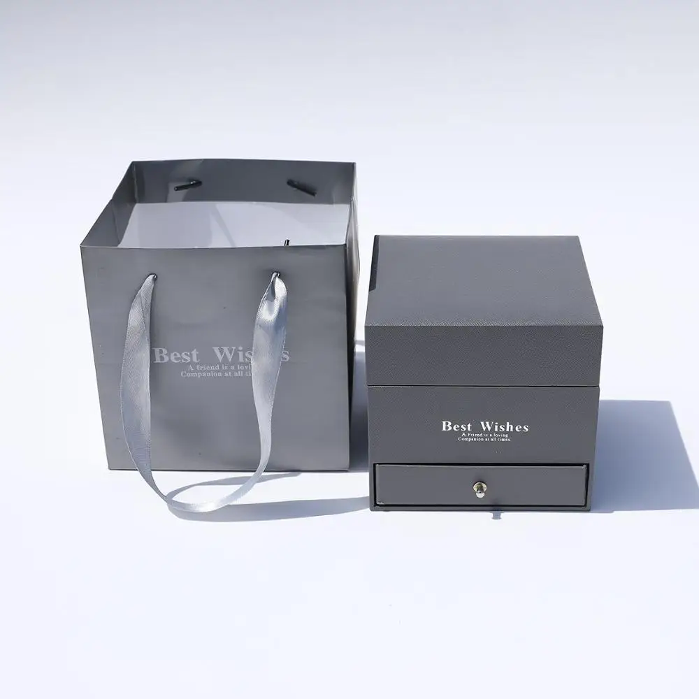 2022 Hot Sales New Design Jewel Case  Rose Flower Box With Drawer For Jewelry