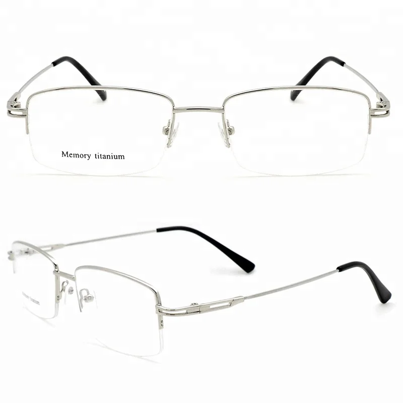 SHANGHAI JHEYEWEAR Half-Rimmed  Retro Flexible Memory Metal Marcos Opticos Optical Frame