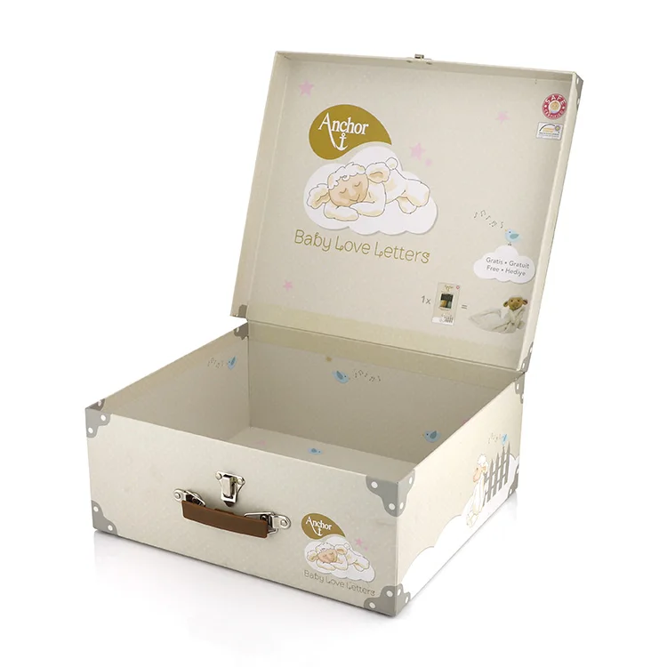 Cute Carton Baby Products Packaging Box Custom Children Suitcase Shaped Cardboard Gift Box