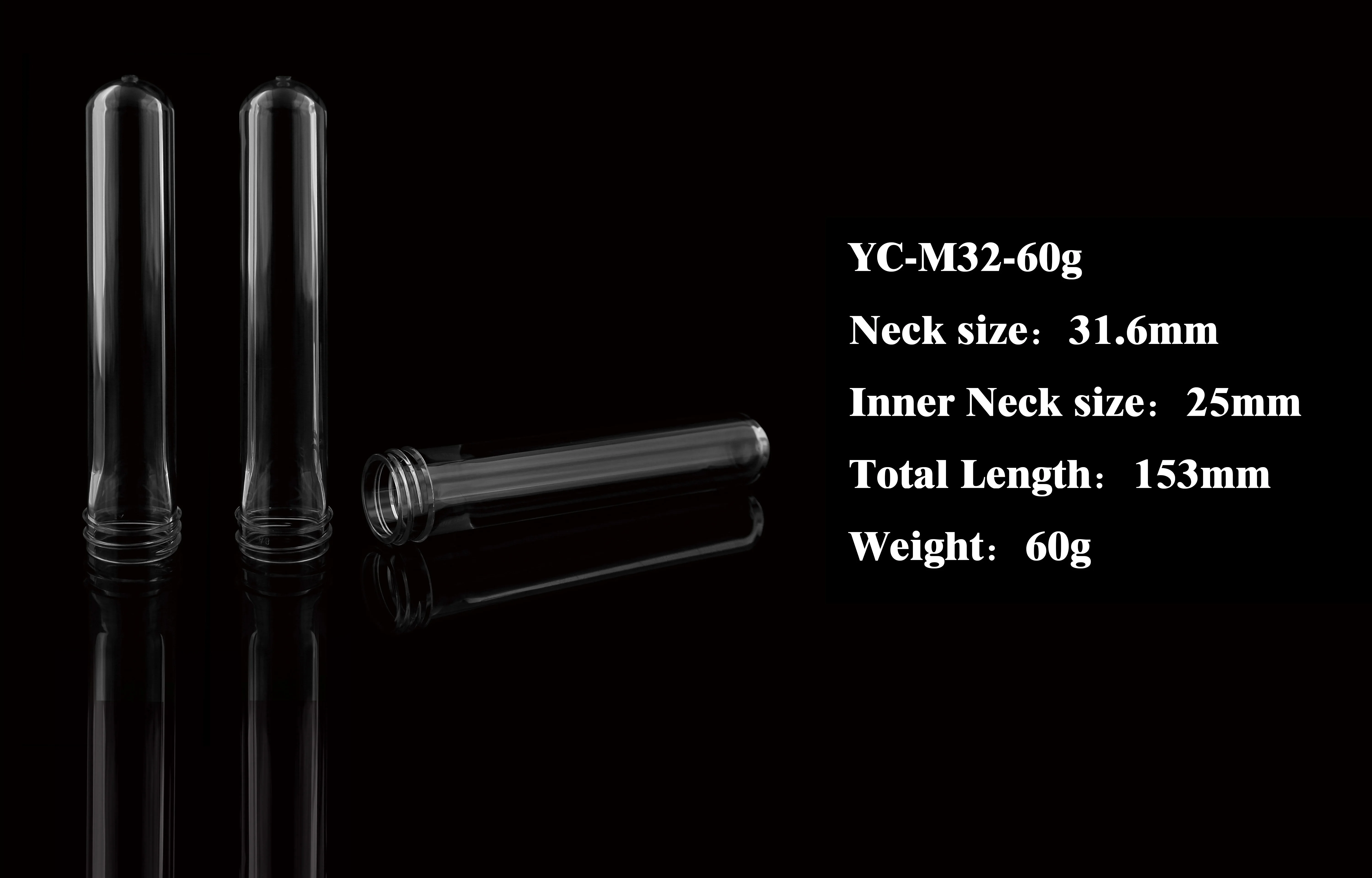 32mm neck 60g for 1L cosmetic shampoo bottles China suppliers PET preform