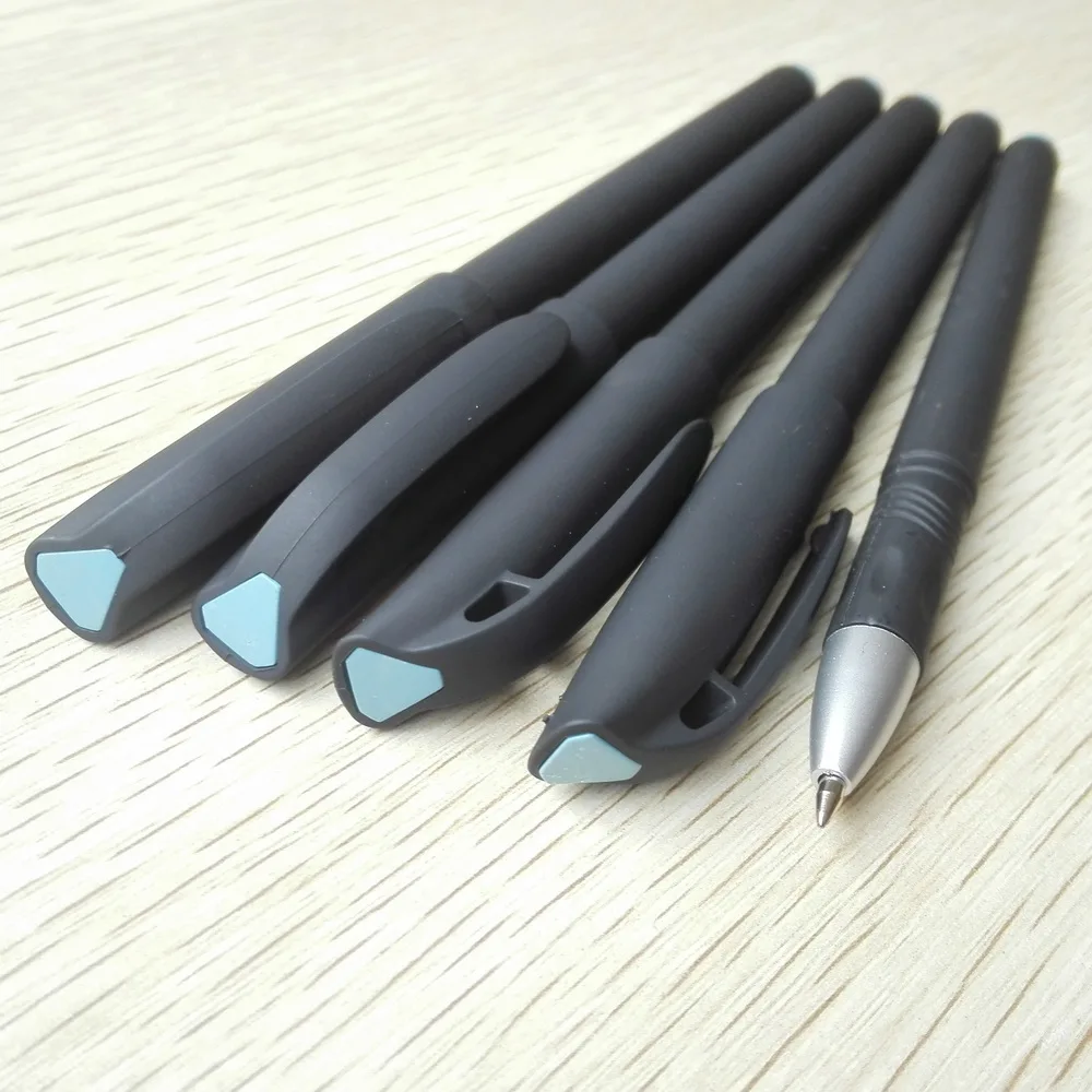 Persponalized Business Promotional Black rubber Coated  Office Signature gel ink pen with custom LOGO