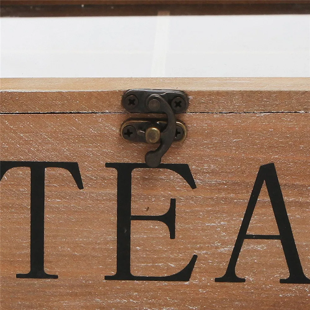 Сундук для хранения чайных пакетиков, многофункциональный органайзер с прозрачной крышкой, коричневый