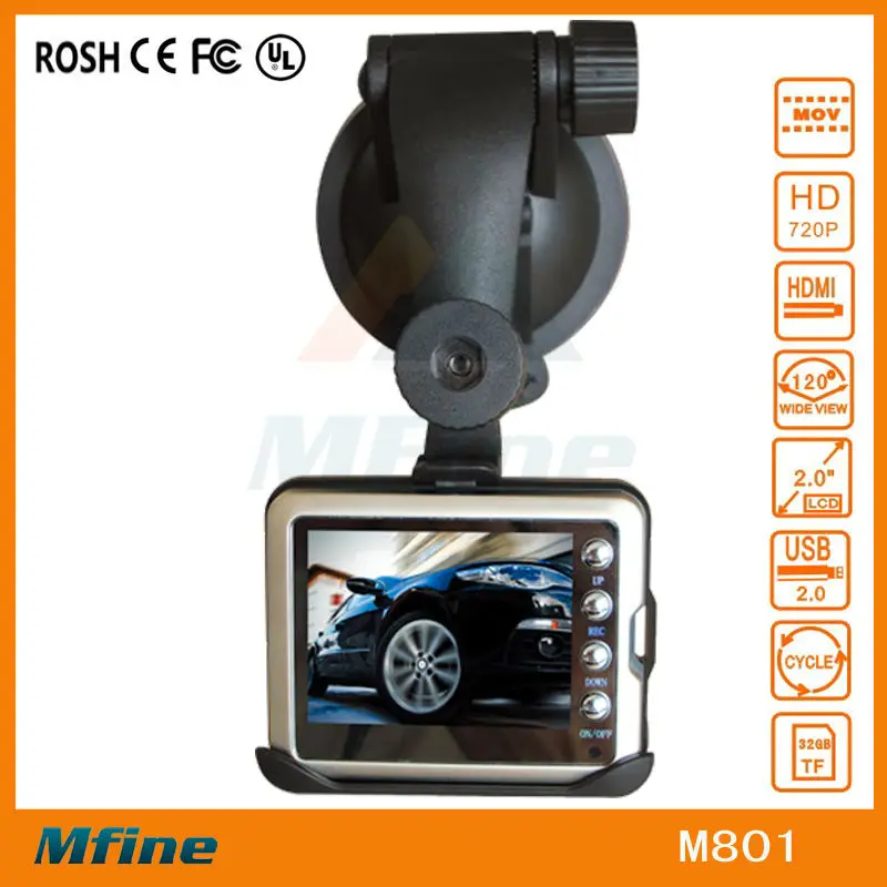 720p Автомобильный видеорегистратор черный ящик видеокамера, мини-экран H.264, хорошее Quaility