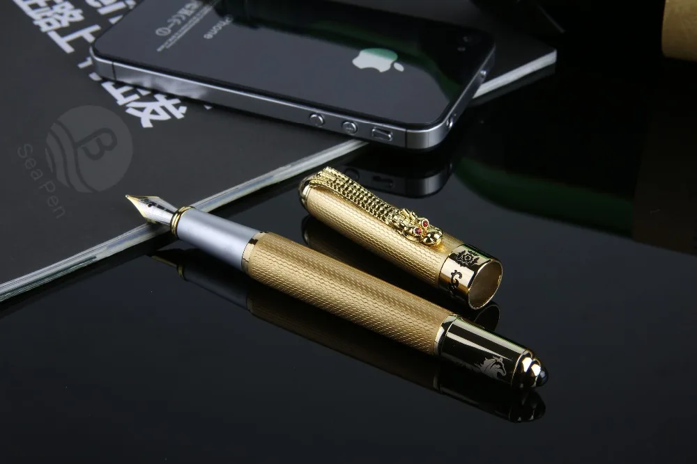 Heavy Chinese dragon design business office meeting gift pen,can Free laser engraving logo and custom color
