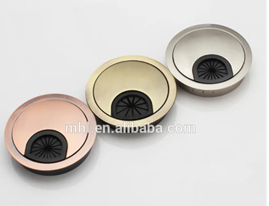 Zinc alloy  Round Shape Computer Hole Cover Table Office Desk Cable Grommet