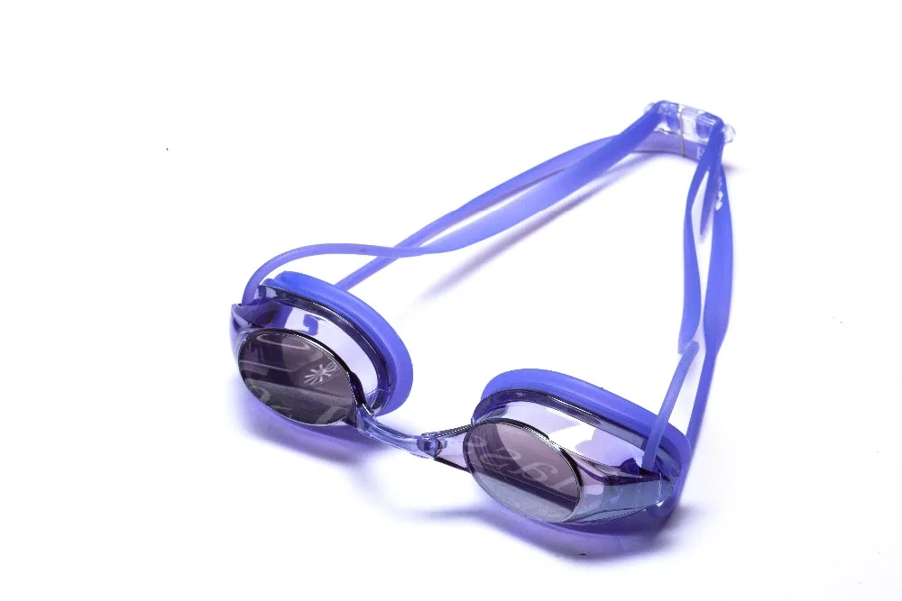 hot sale mirrored customized print logo racing swimming goggles for sport