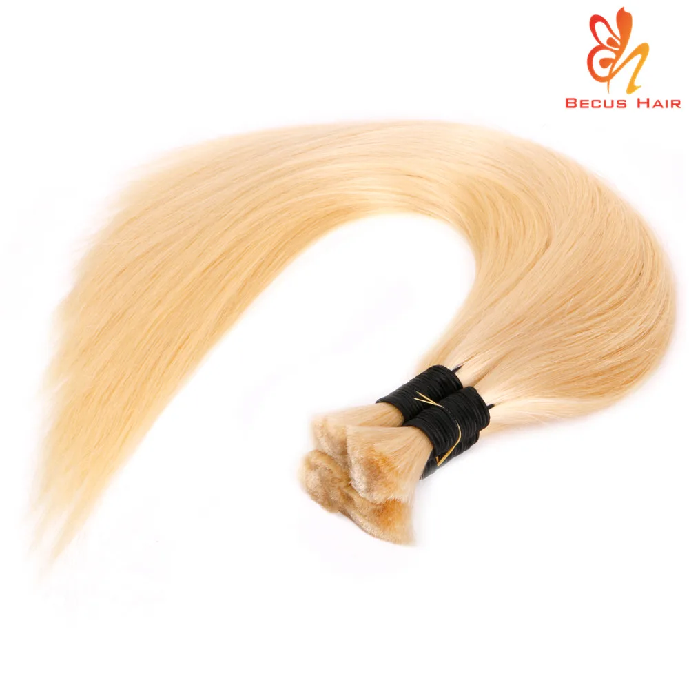 Human bulk wholesale virgin hair bulk ash blonde Russian hair extensions suppliers raw Indian hair bulk