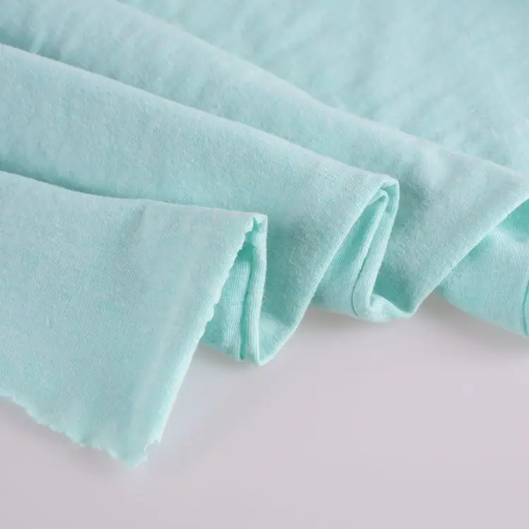 Custom knitting cvc 60 cotton 40 polyester single jersey textile fabric by the yard