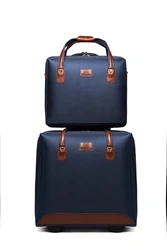 oxford fabric and pu leather fabric traveling outdoor suitcases luggage set