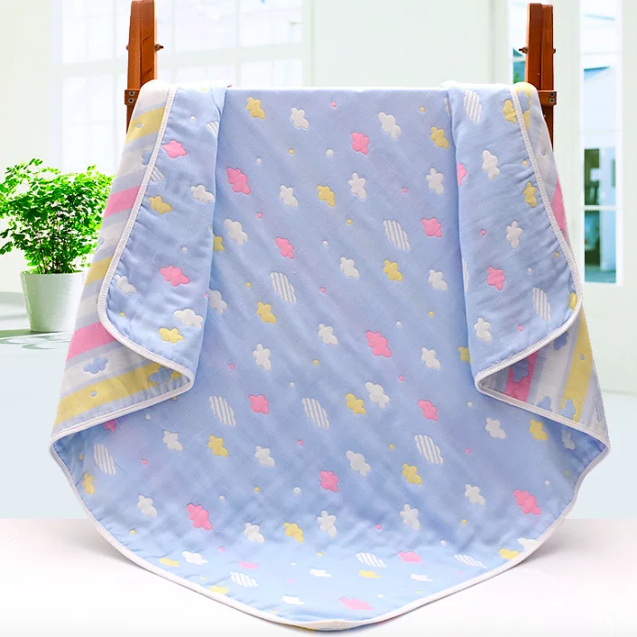 6Layer Toddler Blanket-Muslin Cotton Jacquard Bed Blankets-Lightweight Thermal Baby Blanket