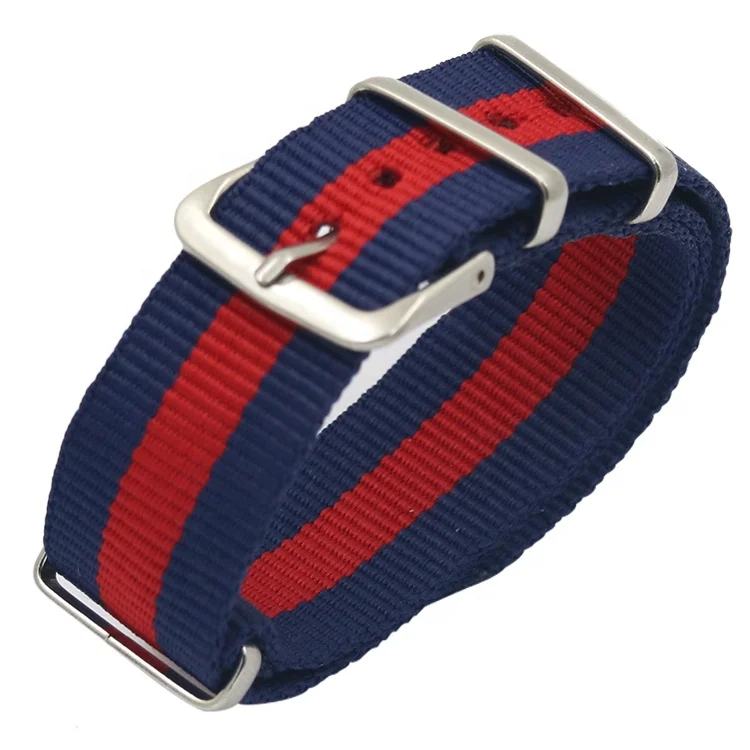 
Customized models nato watch band three rings pin buckle comfortable bracelet pure nylon watch strap 