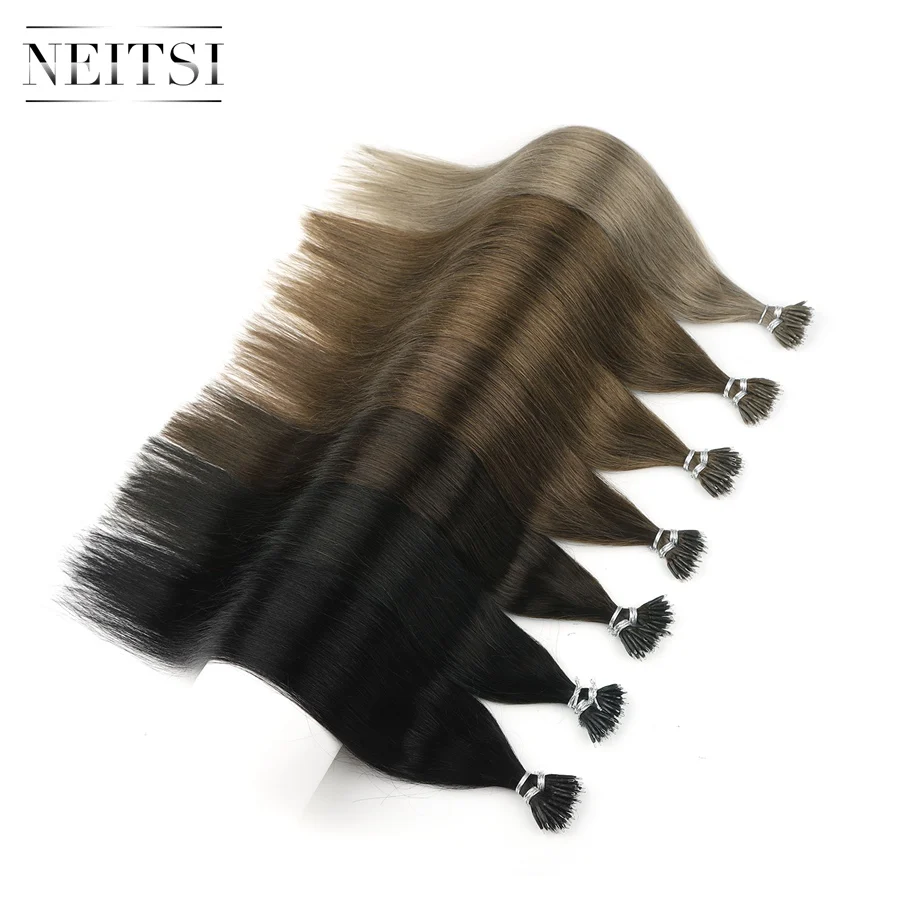 Free Sample Neitsi  Nano Ring Tip Extensions Human Hair Extension Straight Nano Tip Hair