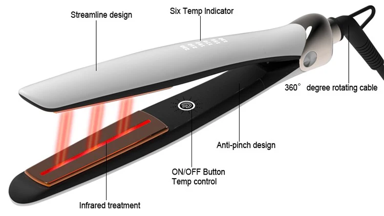 vibrator ultrasonic infrared cold plate hair straightener