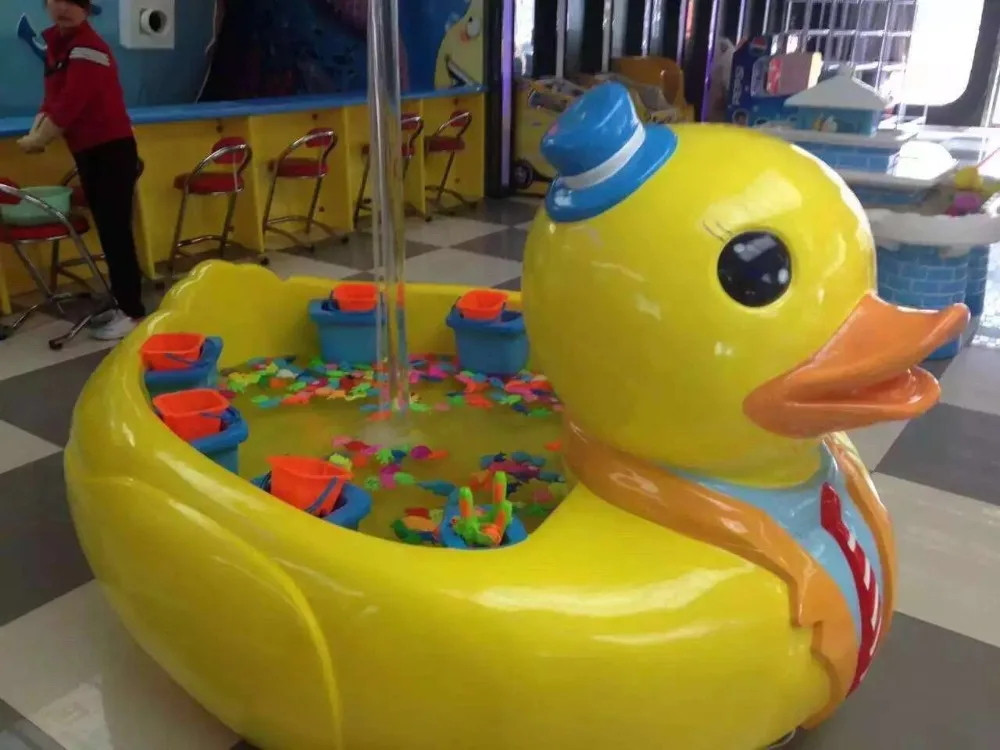 China Factory Fiberglass duck fishing pond games with fish rods