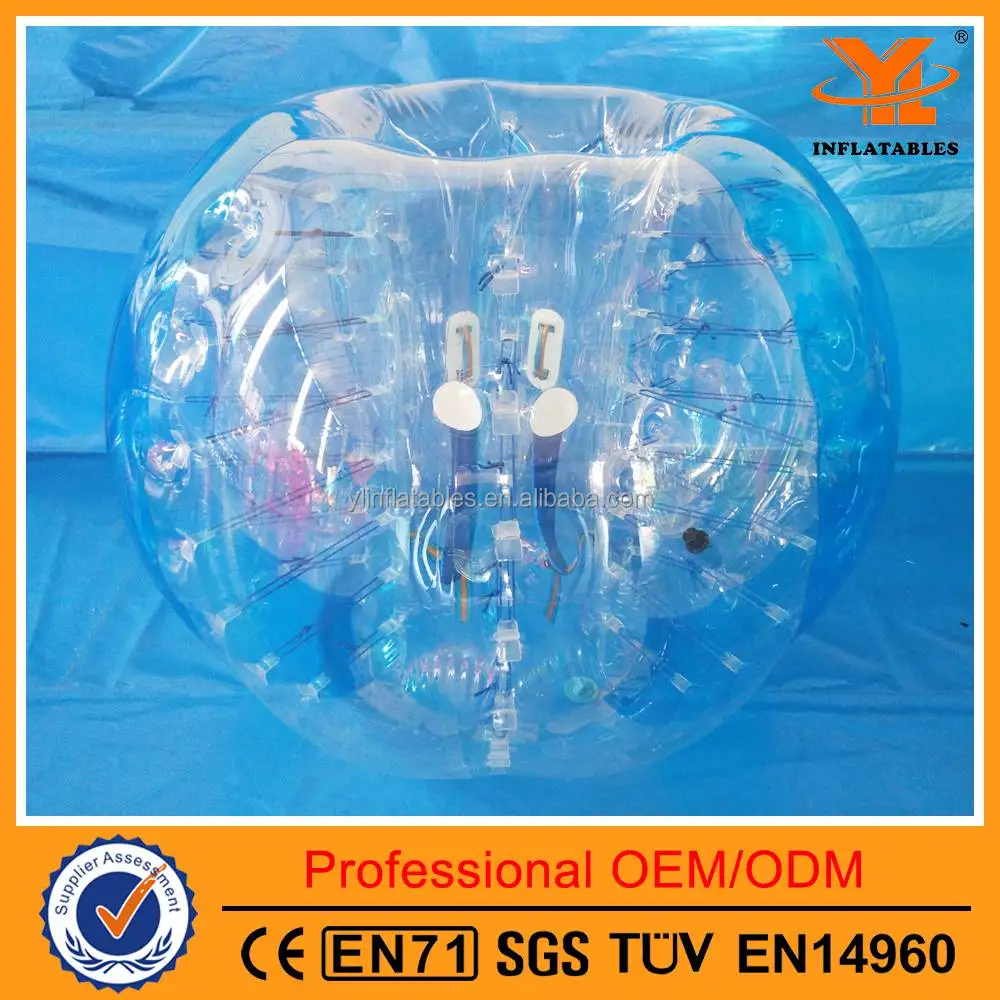 Inflatable TPU Bubble Soccer Ball with 2 Color Panels, 1.25 m,1.55 m,1.8 m Bumper Soccer
