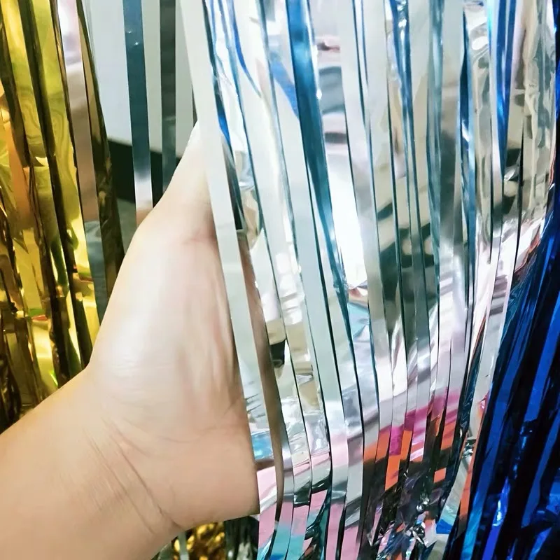 
GiveU Hot Sales Wedding Kid Birthday Party Props Decoration Tinsel Foil Fringe Curtain 