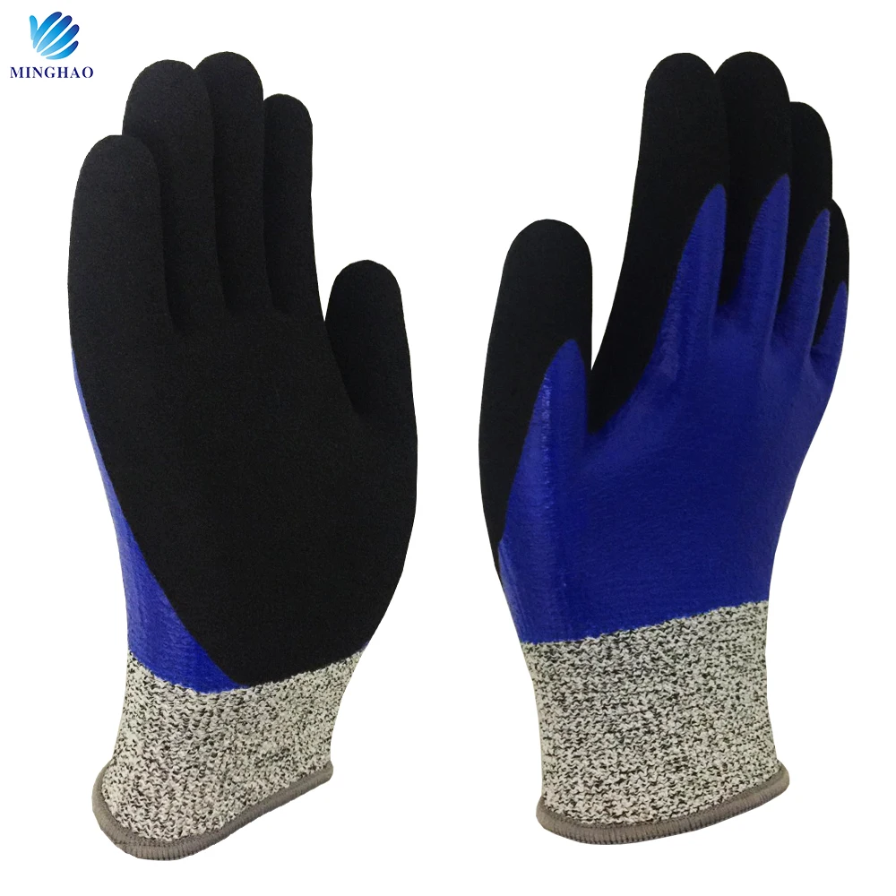 Высококачественные HPPE нитриловые резиновые пенопластовые полностью огруженные промышленные перчатки EN388 уровень 5 устойчивые к