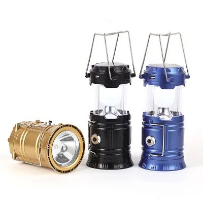 
2019 new multi function rechargeable flashlight led solar pop up camping lantern 