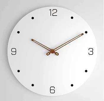 12 inch modern wall clock easy to read round wooden wall clock wood hands for home