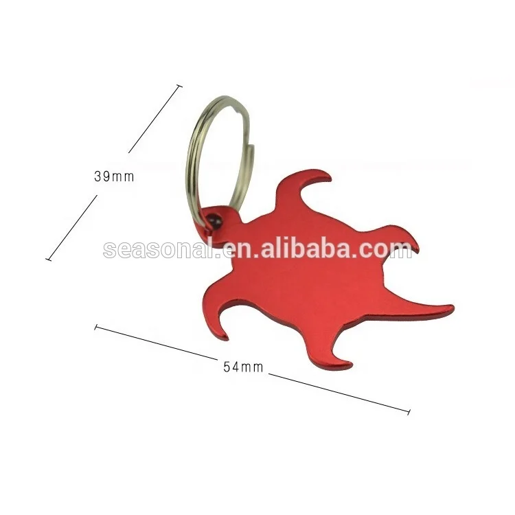 OEM Factory outlet wholesale aluminum spray paint Turtle beer bottle opener keychain