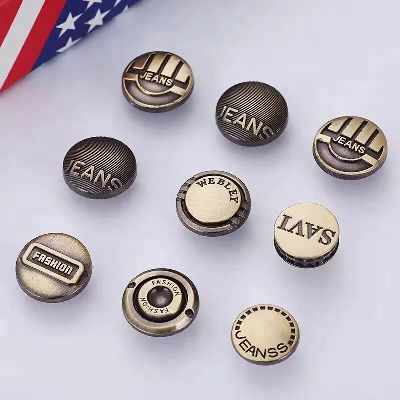 Factory direct supply custom high quality metal jeans button for jeans