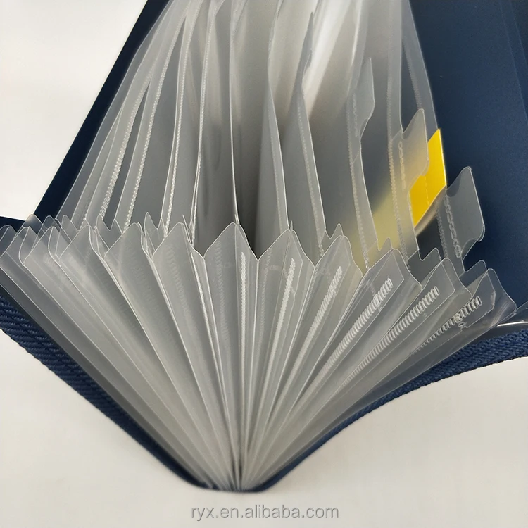 
2016 hot sale plastic clear transparent multi-pocket file folder with colored inserts 