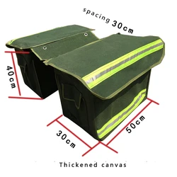 Large capacity thickened canvas motorcycle luggage saddle bag
