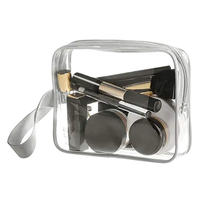 
Heli Custom Clear Zipper PVC Plastic Cosmetic Bag With Handle 