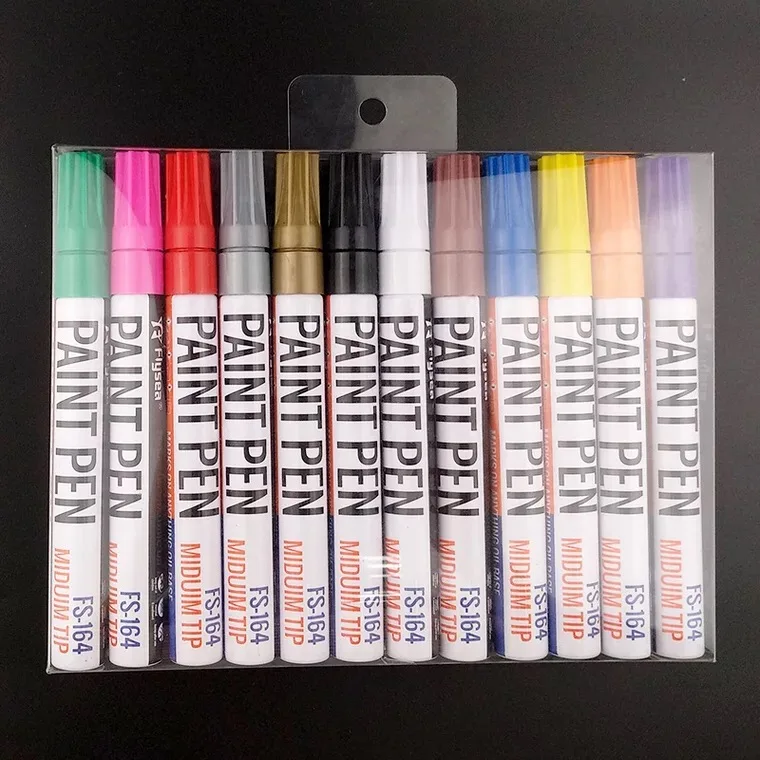 
12Colors/Box Wholesale Paint Marker Oil Based for Shoes ,Metal,Furniture,Wood 