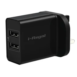 Iregal Wholesale Dual Port 2.4A EU  Plug Wall Usb Charger