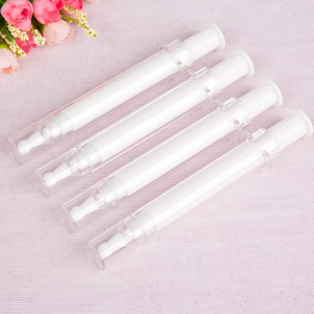 Hengsheng Factory supply custom white empty 10ml acrylic applicator smear type Syringe Bottle for cosmetic facial care