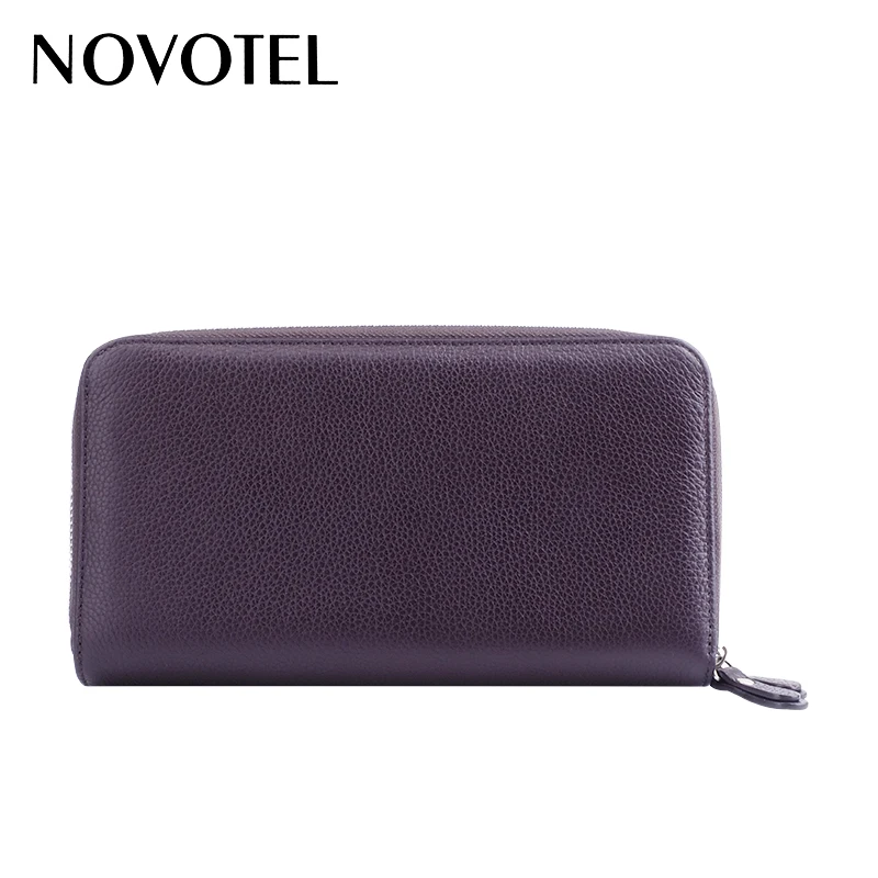 Genuine leather double zipper card organizer wallets mens leather clutch bag for men