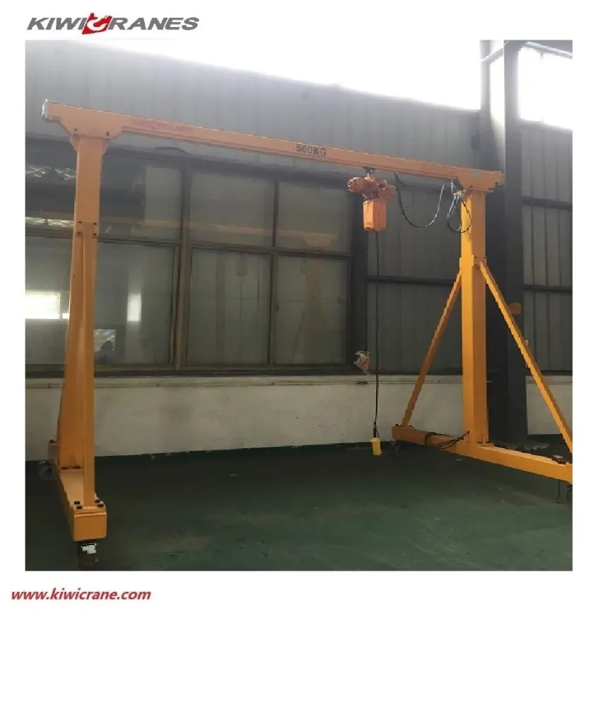 1000kg China Light weight portal mobile gantry crane 1ton with manual operate
