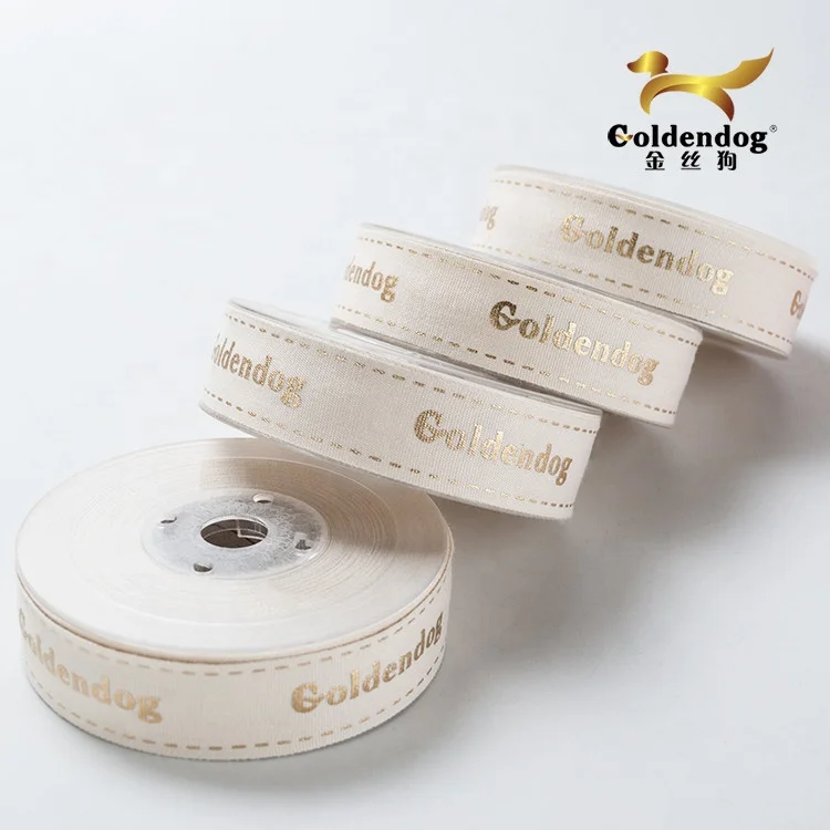 eco-friendy natural white fabric cotton ribbon printing