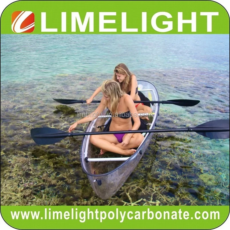 LIMELIGHT night tour transparent kayak clear canoe crystal boat glass ship