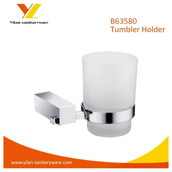 Настенный Латунь Хромированная Ванной Чашку и Стакан Держатель