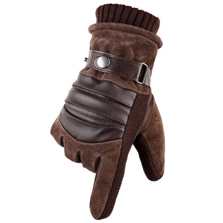 New real pigskin men winter leather custom workout fashion gloves touchscreen cycling gloves
