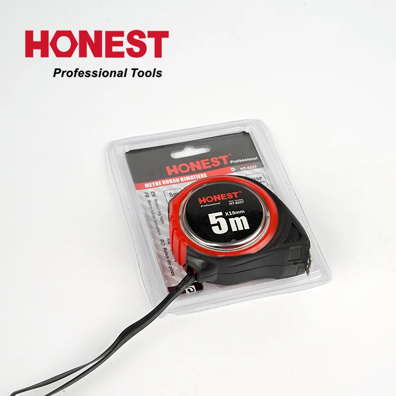 Steel Measuring Tape with Auto Locks Professional EEC Certification 5M Hardened Steel 1 PC/ Blister Card 12 PCS/ Color Box 16mm