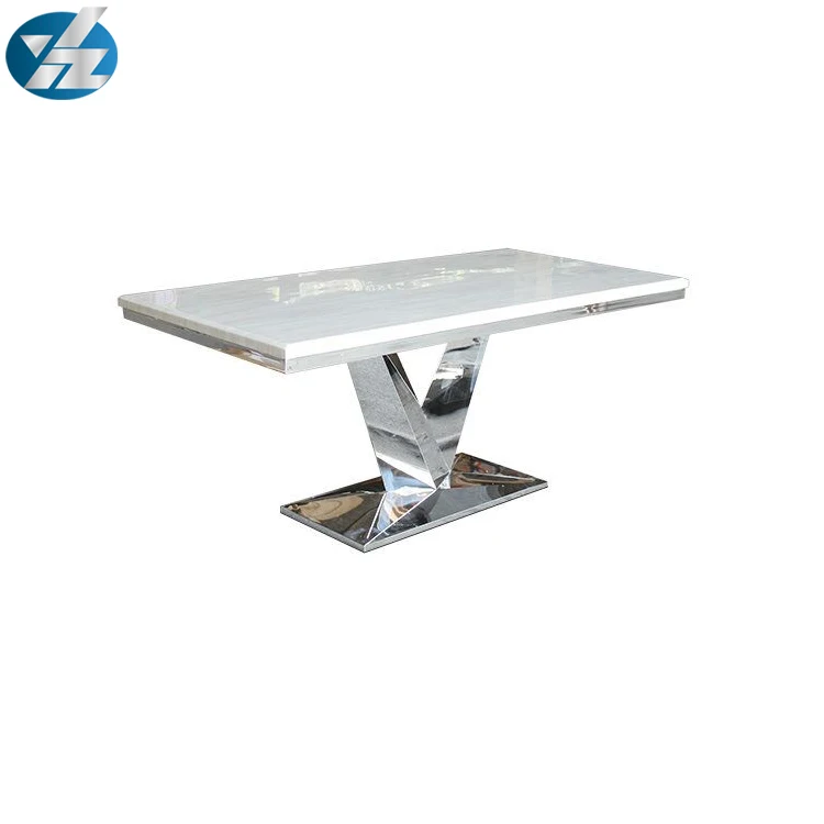 home furniture modern used stainless steel metal glass dining living table