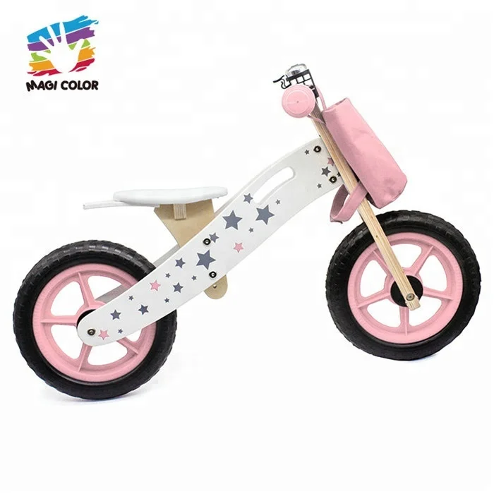 Высококачественные дошкольные розовые деревянные велосипеды для обучения балансу W16C194B