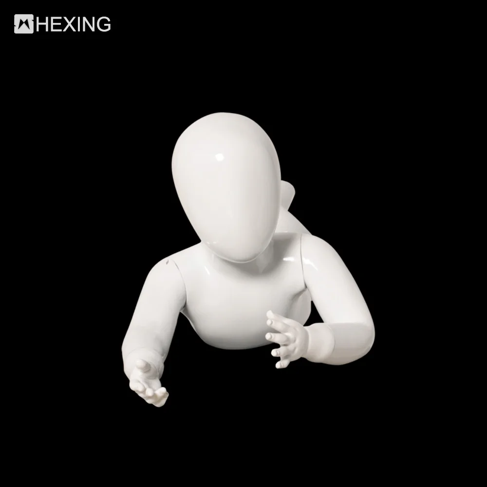 Crawling Toddlers FRP Abstract White Baby Full Body Mannequin