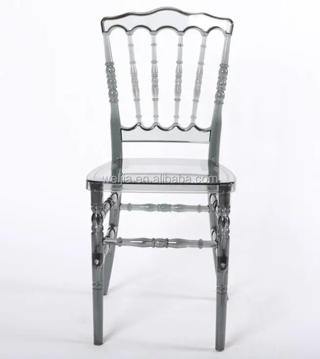 Hot Sale Smoke Color Resin Napoleon Chair for wedding party