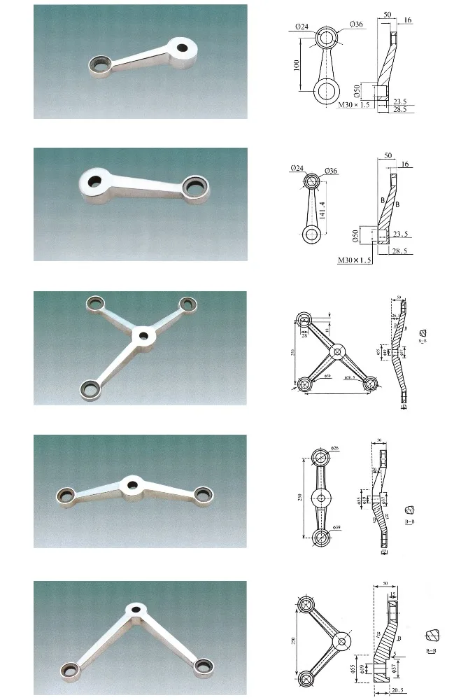 EV200-1 Stainless steel Spider Fitting for Point-fixed Glass Wall System